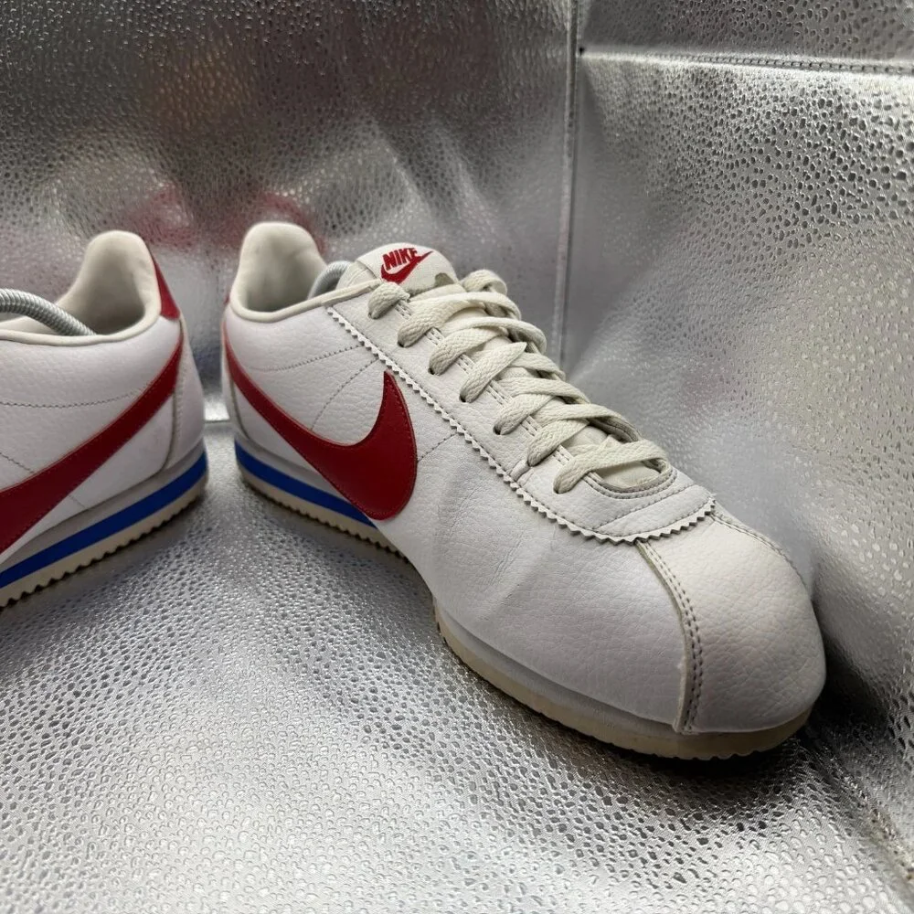 Size 12 Nike Classic Cortez Leather Forrest Gump White‎ Mens Sneakers 749571-154